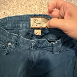 PAIGE Peg Skinny Teal Jeans